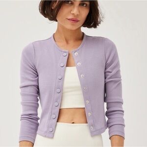 Outdoor Voices Cozy Rib Button-Up Women's Sweater Earl Grey Medium